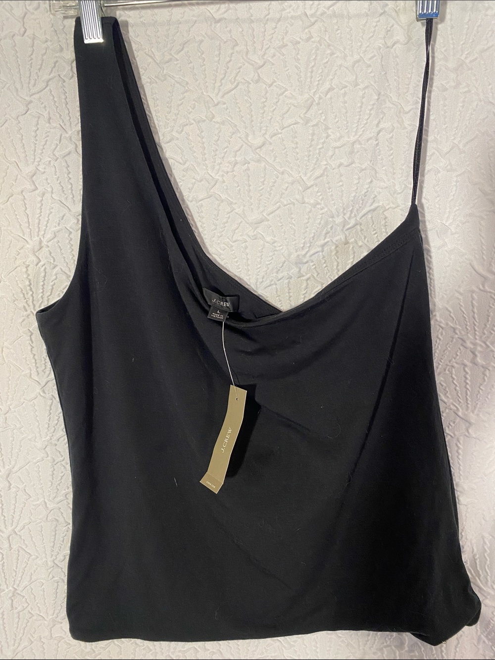 J. Crew Black One-Shoulder Sleeveless Top